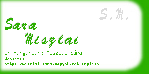 sara miszlai business card